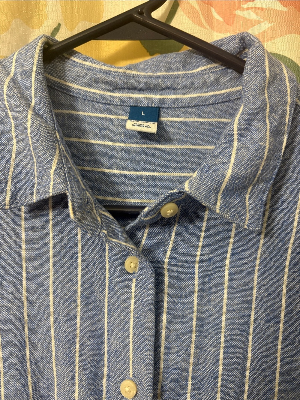Blue Striped Short-Sleeve Men's Shirt - Lightweight Casual Button-Down - Picture 2 of 4